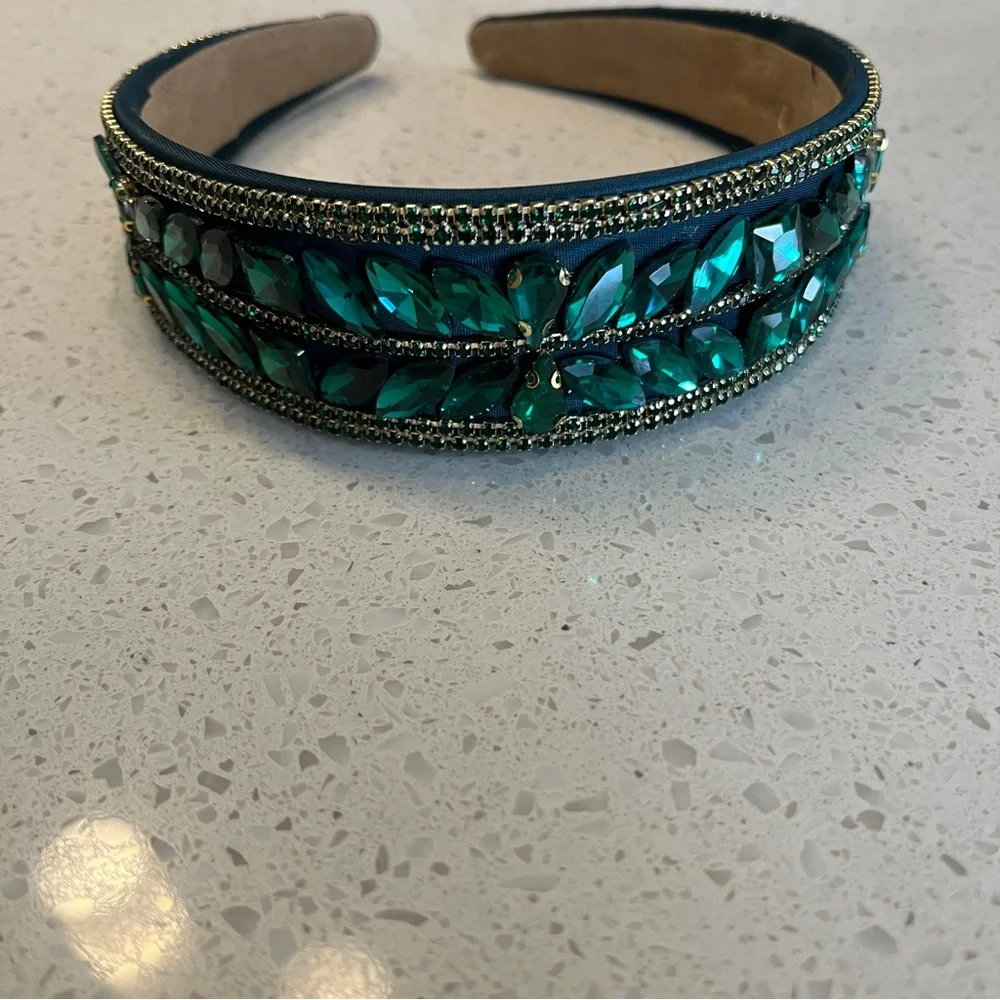 Emerald‎ green color rhinestones Headband